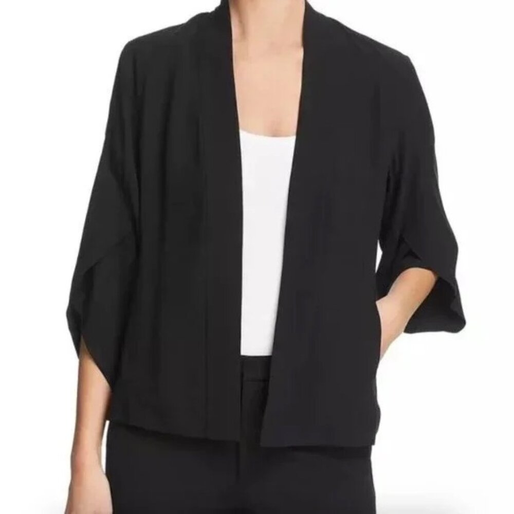 Eileen Fisher 100% Silk Black Flowy Blazer | Women’s Extra Small
